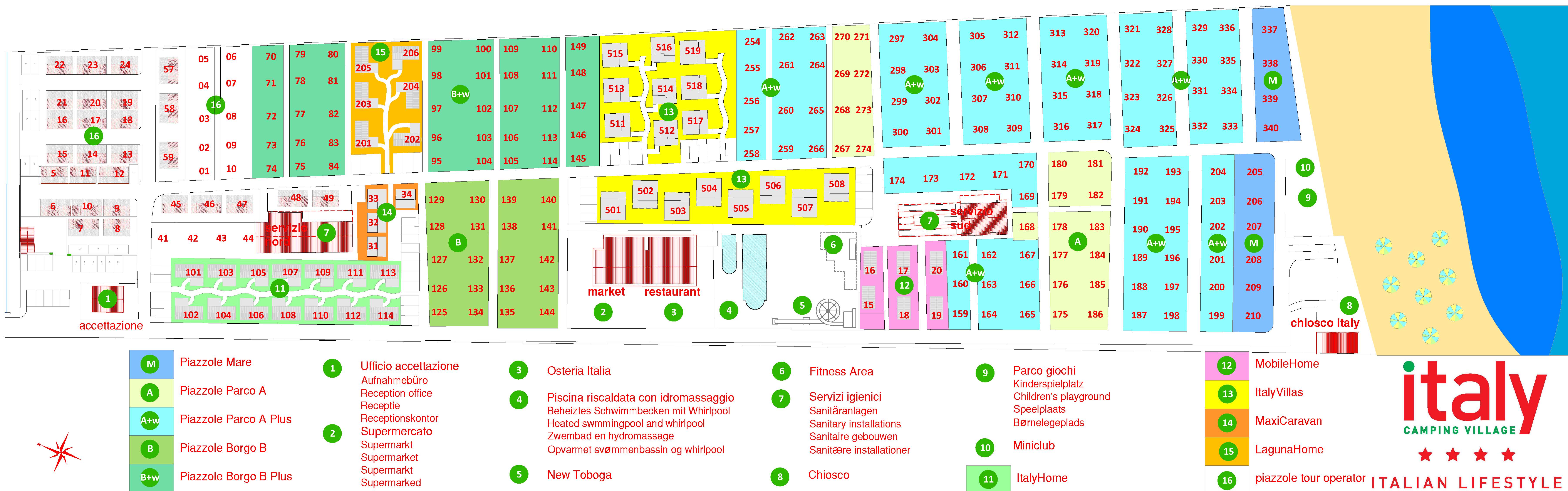 free camping italy map